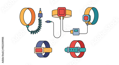 Anti Static Wristband creative modern color illustration