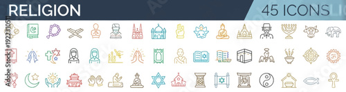 Collection of diverse religious symbols and icons displayed together in a grid format