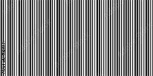 Transparent corrugated plastic ribbed glass background with abstract line patterns. 3D gradient light effects for retail windows or architectural panels. Vintage chrome reflections or polycarbonate.