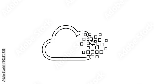 Cloud computing data transfer and digital transformation concept.