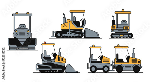 Asphalt Paver Line creative abstract style vector