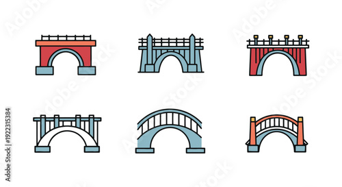 Arch Bridge Line art clean modern creative illustration.eps