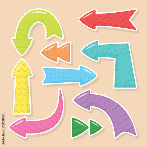 Set of colorful arrow stickers