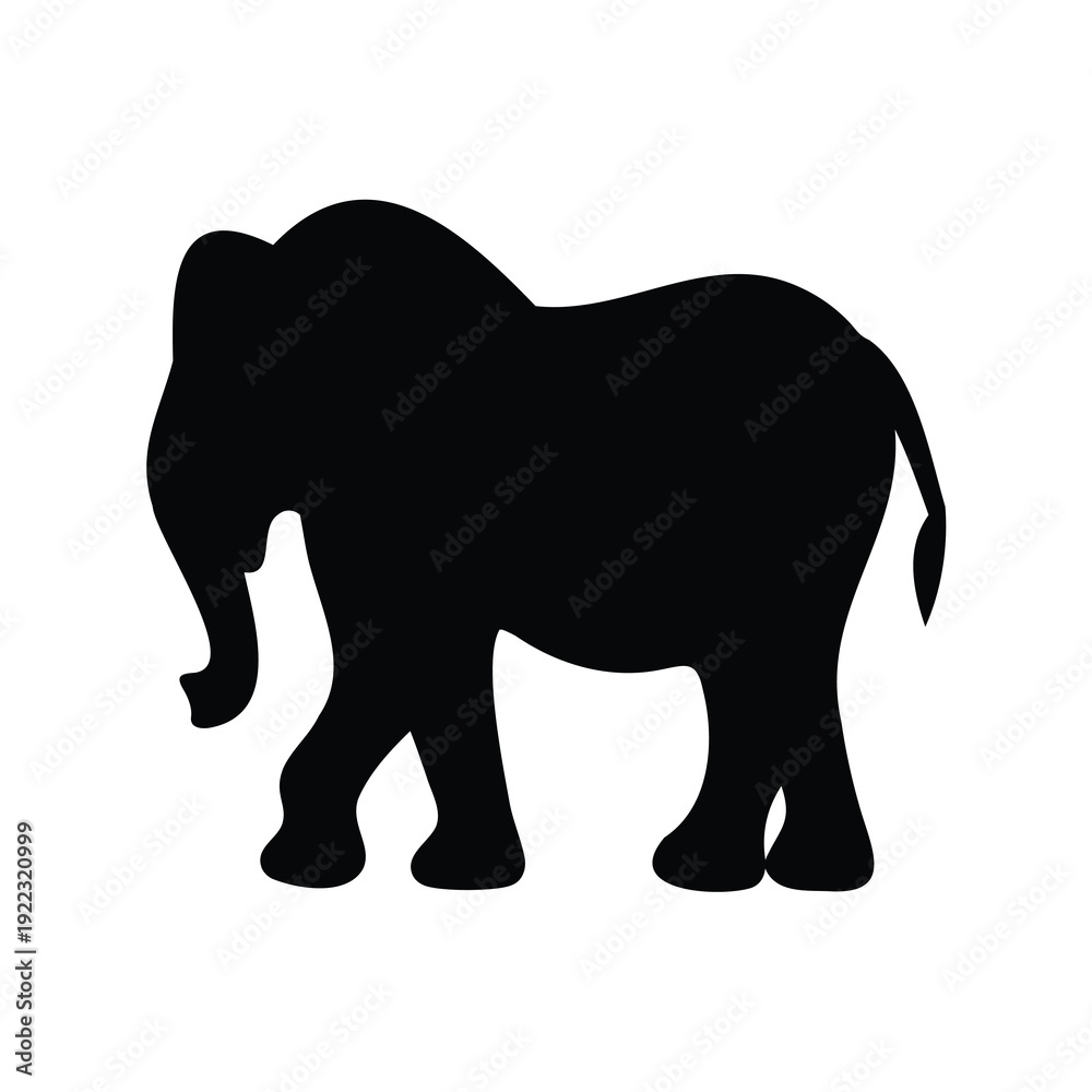 Fototapeta premium Silhouette of a large elephant in a classic and minimalistic style