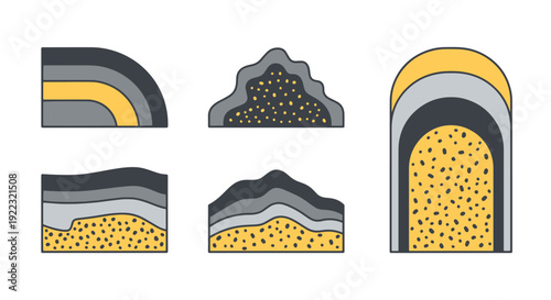 Asphalt Sample Line creative smooth color vector.eps