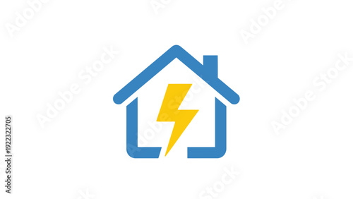 Electricity house power energy symbol logo.