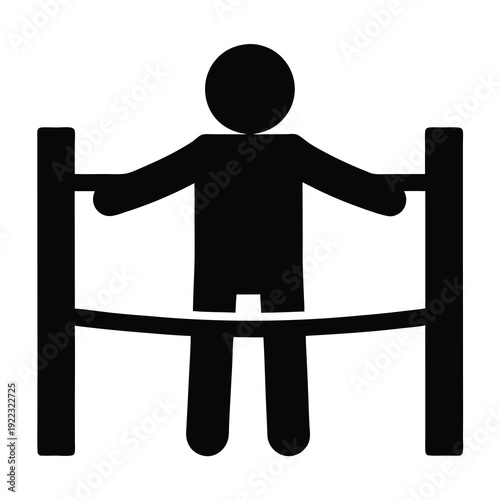 Illustration of a person jumping rope, simple and black and white figure