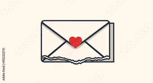 Envelope with a red heart symbol.