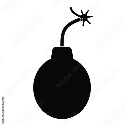 Cartoon bomb with a fuse, represented by an isolated vector image