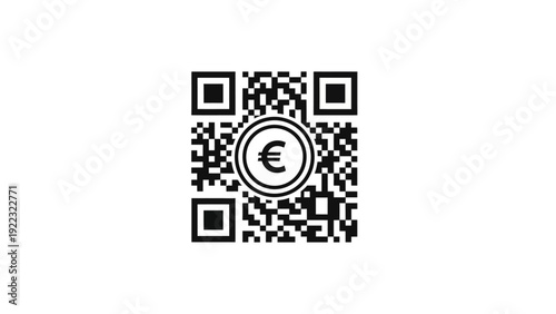 Euro currency QR code symbol.
