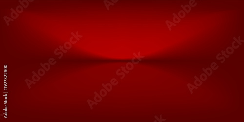 3d backdrop for product presentation. Dark red studio room. Vector stage mockup illustration. Limbo abstract background. Minimal wall scene. Showcase, promotion display.