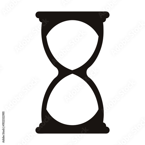 Classic black and white hourglass illustration for time concept and passage of time