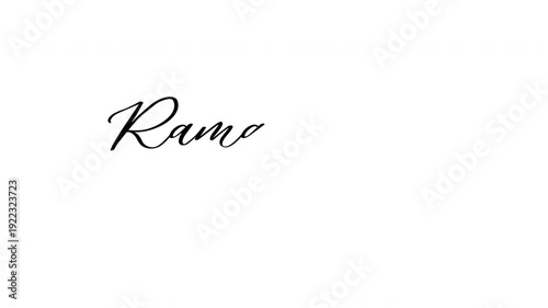 Animated black stylized calligraphy of the phrase 