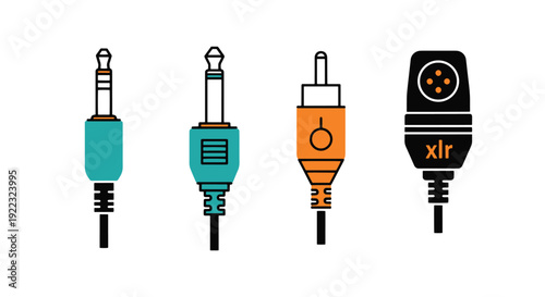 Audio Jack Line art minimal contemporary color vector