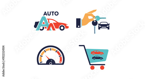 Auto Marketplace creative tone color illustration