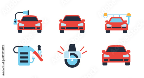 Auto Service Line clean modern color illustration