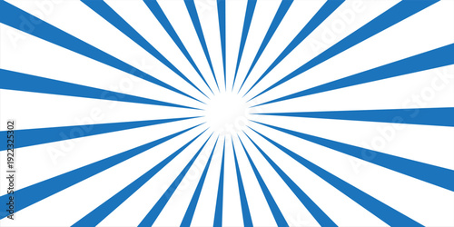 Vector illustration of vectorized sun rays with blue gradient on white background.