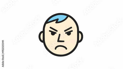Fotografie Angry man face cartoon expression.