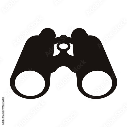 Black and white binoculars image symbolizing vision, observation and exploration