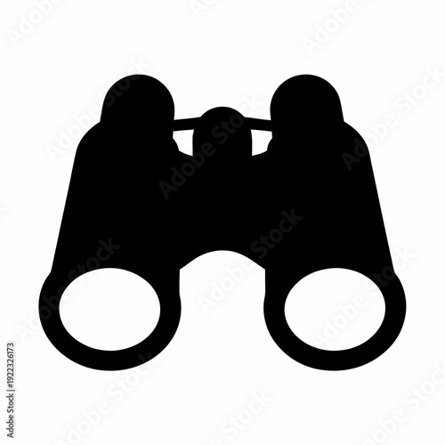 Silhouette of binoculars for visual observation, exploration and finding objects