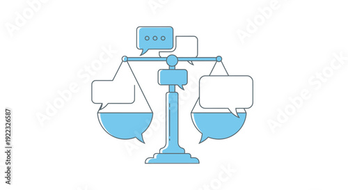 Balance Scale with Speech Bubbles.
