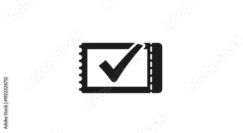 Free Download Black check mark ticket icon. - GFXLoad