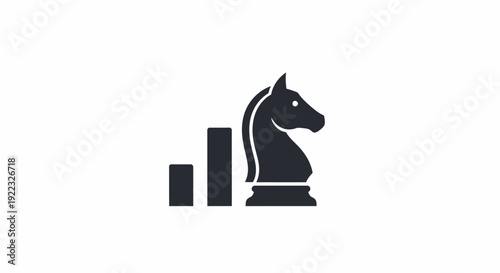 Black chess knight piece icon symbol.