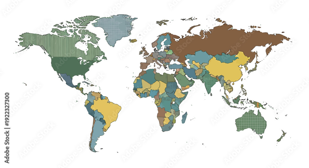 Fototapeta premium World Map with Country Flags Illustration Design