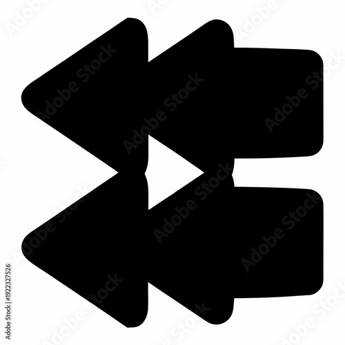 Double arrow pointing to the left implying rewind or going back icons