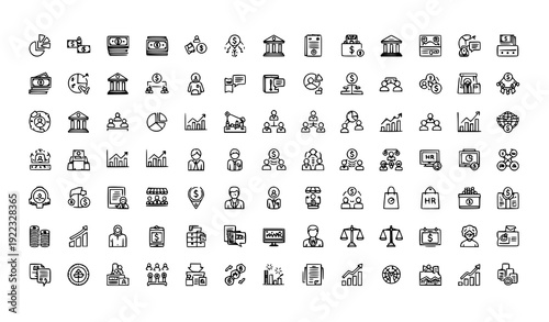 200 Business and Finance Line Icons Vector Pack
