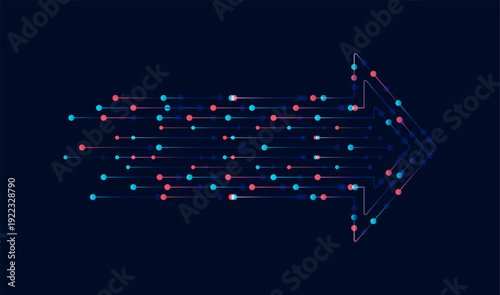 Abstract arrow direction. Technology background