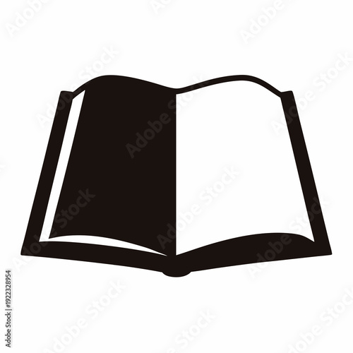 Stylized open book icon represents reading, education, knowledge, and learning