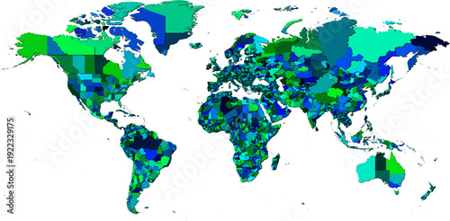 Detailed World Map with Administrative Divisions – Global Political Regions Map