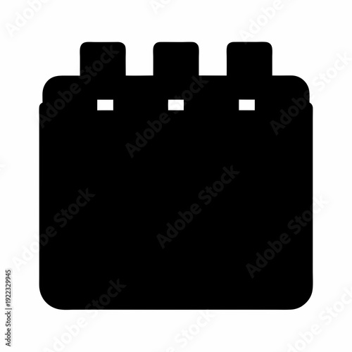 Silhouette of a black plastic brick toy with three top studs