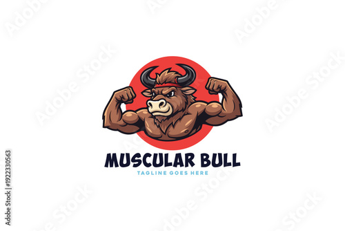 Mascot Modern muscular bull logo design