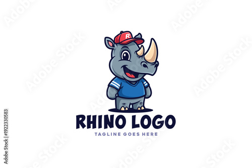 Mascot Modern rhino logo design