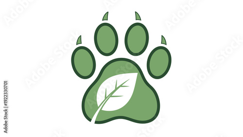 Green animal paw print logo symbol.
