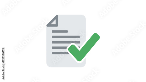 Green Check Mark on Document Icon.