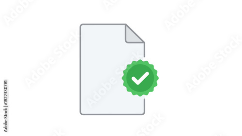 Green check mark on document.