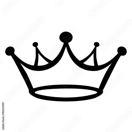 Tableau sur toile Elegant minimalist black crown icon representing royalty, leadership, and power in clean line art vector design for commercial use