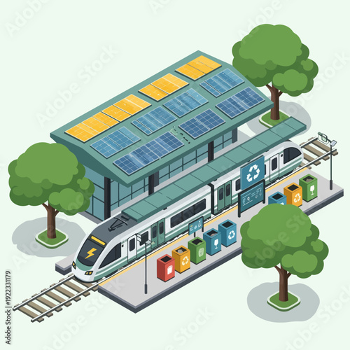 Modern Train Station.