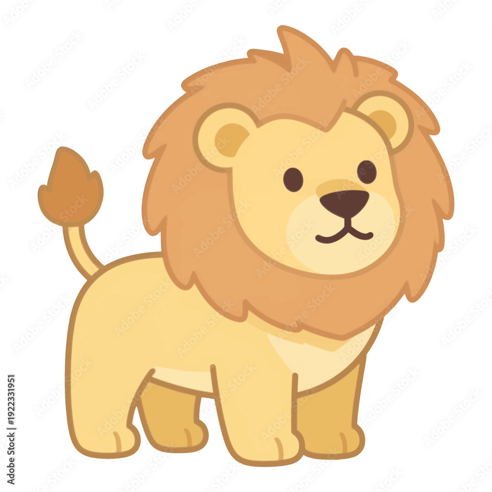 Obraz premium Cute Lion Vector Icon