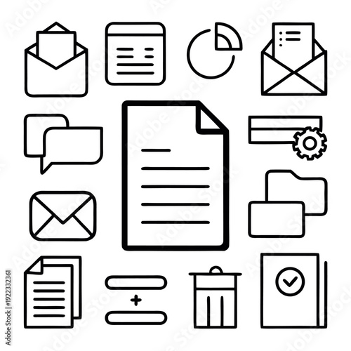 icon set like business documents marketing