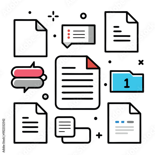 icon set like business documents marketing