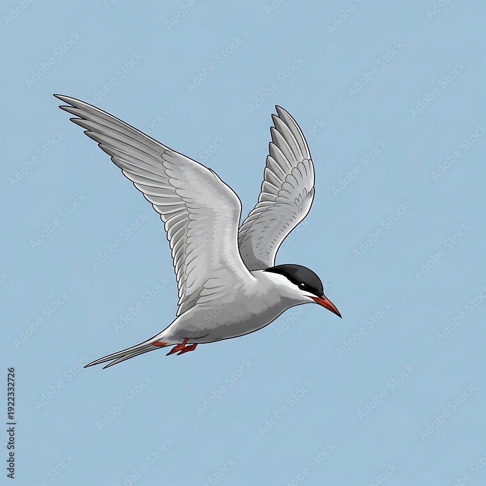 Obraz premium White Bird Flying in Blue Sky.