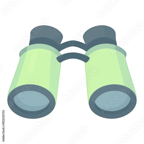 Green And Gray Binoculars Vector Icon