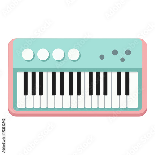 Green And Pink Synthesizer Keyboard UI Icon