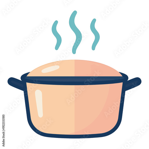 Hot Pot Icon With Steam For Cooking Or Kitchen App