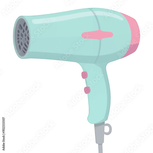 Light Blue And Pink Hair Dryer Vector Icon
