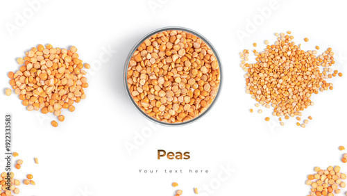 Photos Pea groats on a white background. High quality photo